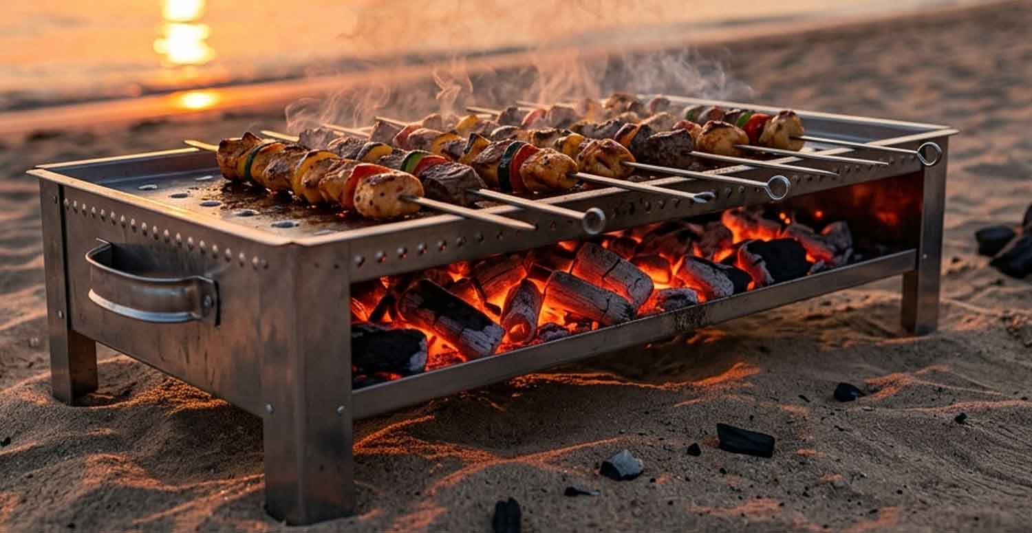 مشخصات و قیمت منقل کبابی ساده برای استفاده در پیکنیک